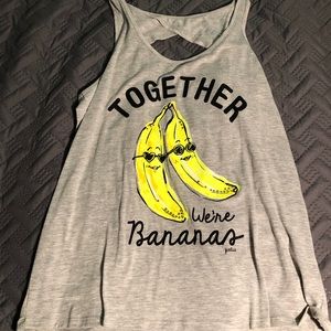 Gray shirt with bananas on it